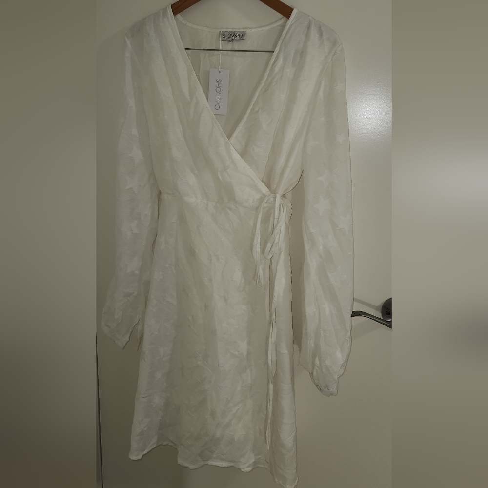 BNWT Showpo Stuck With Me Dress in White Star Print - Size 18 - Picture 10 of 12